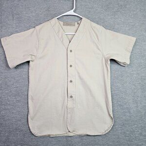 Fear of God Essentials Shirt Size Small Beige Baseball Style Button Front